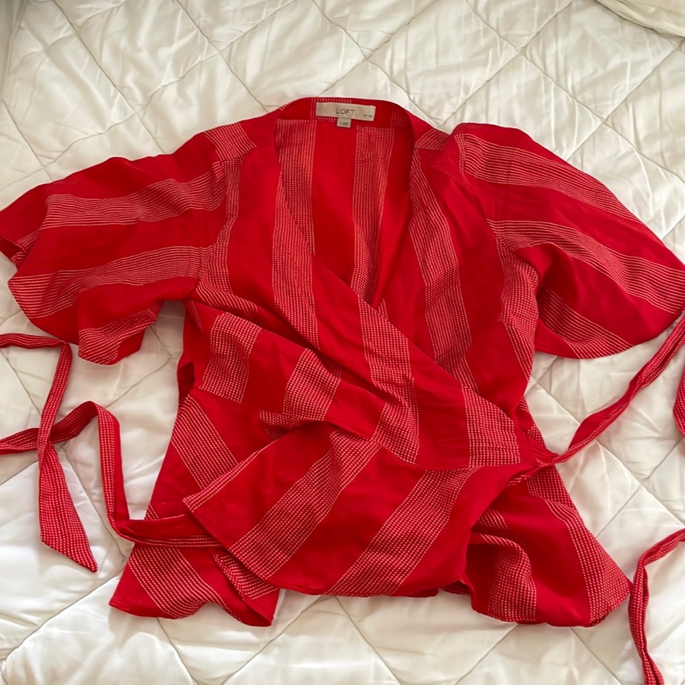 Small petite wrap shirt